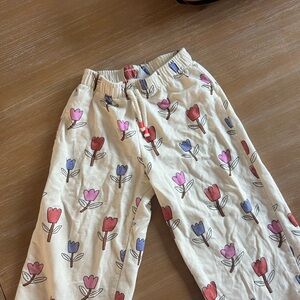 Zara Floral Kids pants - Cream with Multicolor Tulips